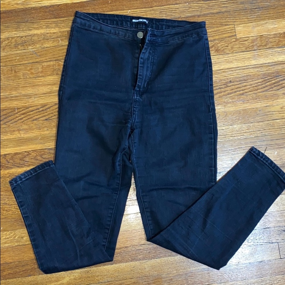 Momokrom ultra high waisted jeans in Black